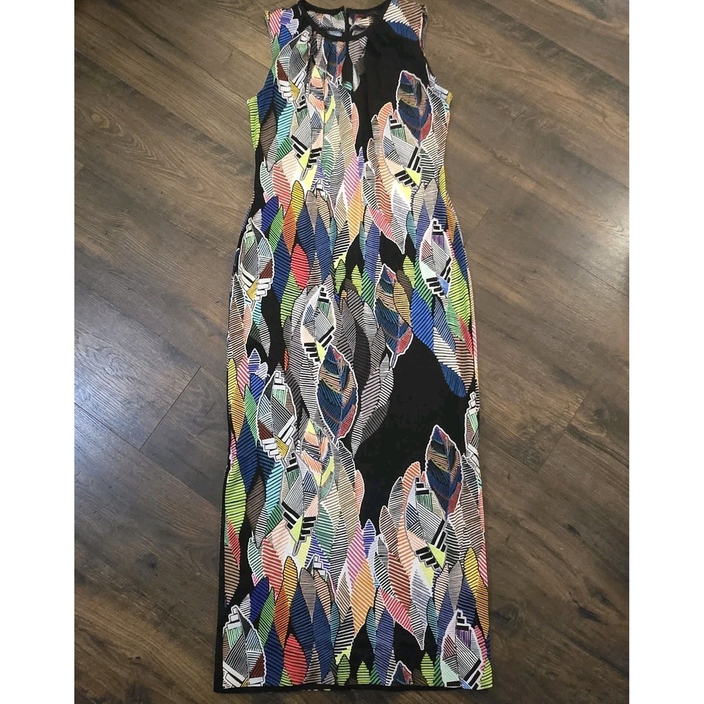Hilton Hollis Dress M Maxi Sleeveless Colorful Resort Vacation Summer Office - Picture 2 of 10